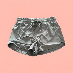 Women's Athletic M Running Shorts High Waisted, Quick-Dry, Adjustable Gray